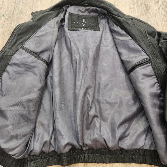 Vintage 90s Joshua Ross Genuine Leather Bomber Jacket – Black – Men’s XL - Picture 7 of 13